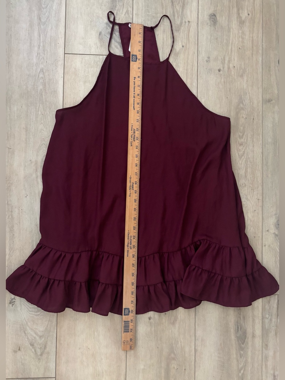 Intimately Free People Raven Ruffle Swing Slip Mini Dress Wine Size L - Picture 5 of 7